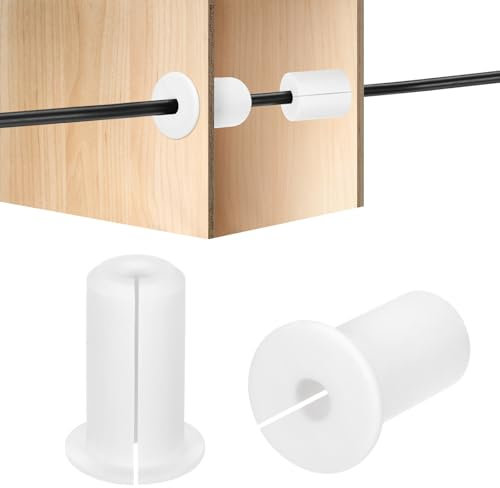 HiPicco 2Pcs Wall Grommets for Cables 3/4-Inch Silicone Cable Wall Bushing Feed Through Cable Routing Kit Accessories Wall Cable Pass Through for Ethernet with 7mm Hole, White
