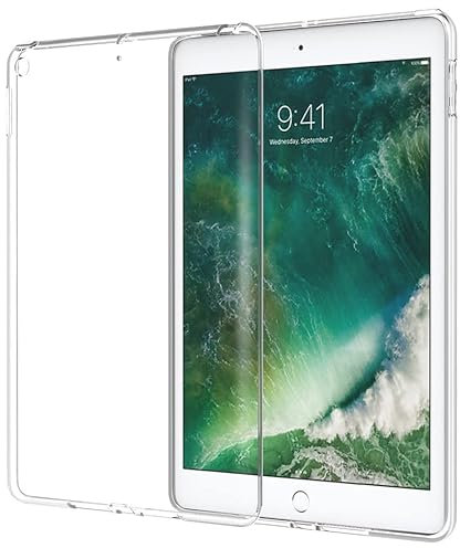 M TECH TPU Gel Case for Apple iPad 6th Gen 2018 9.7 Inch, 5th Generation 2017, Air 1st Gen 9.7 2013, Air 2 2014, Slim Fit, Clear Transparent Silicone Gel Cover
