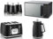 Swan Serenity Black 1.7L 3KW Kettle, 4 Slice Toaster, Tea, Coffee, Sugar Canisters and 20L 800W Digital Microwave SM4421BLK. Contemporary Design Matching Kitchen Set with a Sleek Black Finish