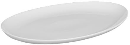 Holst Porzellan OS 035 Porzellan Platte 35 x 25 cm oval Oslo Weiß 35,5 x 25 x 2,5 cm 3 Stück