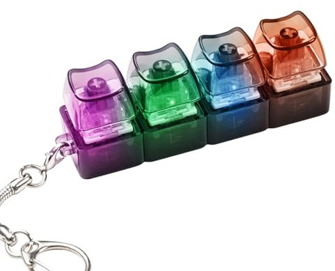 1 pcs Keyboard Fidget Toy, Black Loud Fidget Keyboard Clicker, Keychain 4-in-1 with Cat Keycaps, for Adult to Relief Stress