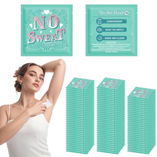 krishome 100 pieces of antiperspirant deodorant wipes and body wipes individually wrap underarm underarm sweating and travel to clean skin for female male teenagers (100)