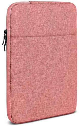 moex Tablet Hülle für Blackview MEGA 8 Tasche mit Reißverschluss und Fach für Zubehör, Nylon Stoff Sleeve weich Gepolstert, Schutzhülle Minimalistisch Dash Case, Rosa