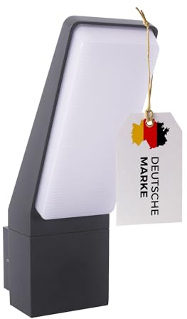 max K O M F O R T LED Wandleuchte Außen 12W IP65 Anthrazit – 1500lm warmweiß Strahler – Wetterfeste Design-Außenlampe aus Aluminium für Terrasse, Fassade & Eingangsbereich EVA