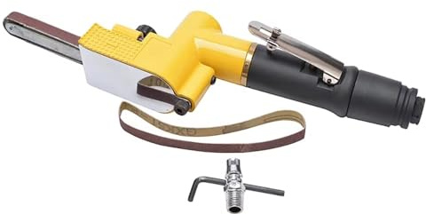 LeTkingok Levigatrice a Nastro Pneumatica, Levigatrice a Nastro Portatile ad Aria Compressa, Macchina per Levigatura e Lucidatura Manuale