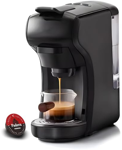 Macchina Caffè Cialde e Capsule 7 in 1 - Sistema Multicapsule Universale Compatibile con Nespresso, Dolce Gusto, Lavazza A Modo Mio, Caffè Macinato e Cialde ESE 44