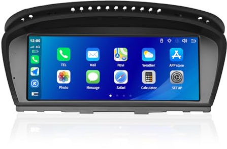 8,8-Zoll-Touchscreen-Autoradio Wireless Carplay für BMW 5er E60 E61 2008–2010 mit CIC-System, Android Auto Mirrorlink/Bluetooth/Siri/GPS-Auto-Audio-Empfänger
