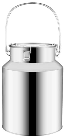 AIZYRLYR Edelstahl Milchdose, Dichtungsfässer Milchkanne Mit Deckel Und Griff Lagerbehälter Transport Eimer Für Milch Wein Öl Getreide,5L 17x24CM