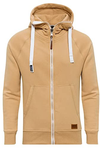 Yazubi Herren Sweatjacke Hoodie mit Reißverschluss Jacob, Gelb (Indian Tan 171328), L