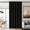 Deconovo Soft Door Curtain Thermal Curtain Wide Width Ring Top Blackout Curtain for Livingrom Partition 80 x 84 Inch Black 1 Panel