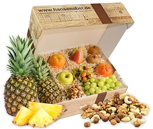Hansen Obst - Geschenkbox - fruchtige Obst-Box - “Balance-Snack” - Präsentkorb - Obst-Geschenkset - gefüllte Obstkiste - Obstbox mit frischem Obst
