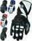 Texpeed Motorcycle Mens Leather Riding Gloves Motorbike Moped Biker Breathable CE Knuckle Armour Protection White & Black - M