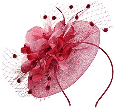Ulalaza Frauen Fascinators Hut Haarspange Feder Hochzeit Braut Cocktail Hut Derby Kirche Bankett für Mädchen