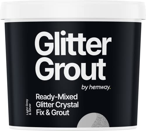 Hemway 2.5 L / 4.5 kg Silver Glitter with Light Grey Grout | Ready Mixed & Easy to Use | Suitable for Kitchen, Bathroom & Flooring | Waterproof & Mould Resistant | Non-Toxic & Cruelty Free