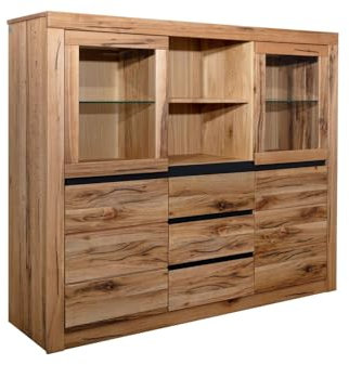 MASSIVMOEBEL24.DE Highboard Zerreiche 160x45x140 Natur geölt MONTREUX #042