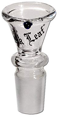 Black Leaf Bong-Zubehör: Wasserpfeifen-Kopf, Glas-Kopf Black Leaf Logo 'Trichter-Kopf'