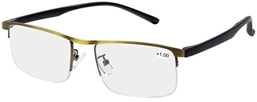 Progressive Multifocus Computer Reading Glasses Blue Light Blocking Titanium Alloy Bendable Multifocal Readers Multi Focus No Line Eyeglasses Eyewear Anti Glare Eye Strain Ultralight for Men and Women