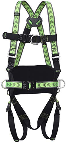 Kratos Safety Zweipunkt Auffanggurt mit Haltegurt 4 Schnellverschluss Schnallen, PSA, EN361, EN358, mit Seriennummer, für Bau, Elektrik, Bergbahn, Lawinenverbau, Feuerwehr