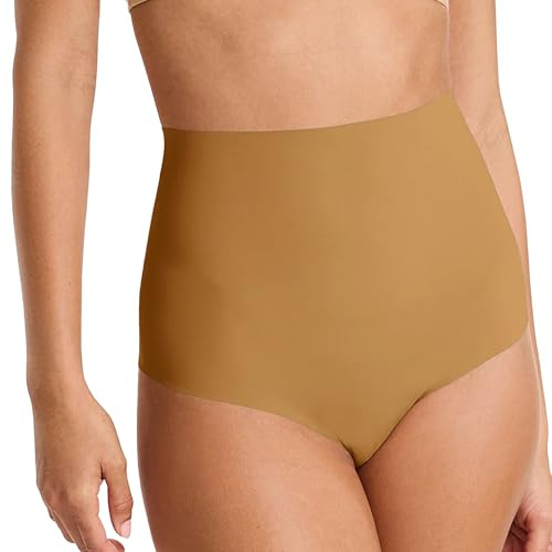 commando - Classic Control Thong | Silky Soft & Shaping No Show Thong | Comfortable Raw-Cut Edges | Machine Washable, Caramel, M
