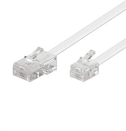 CABLEPELADO Cable telefonico RJ11 a RJ45 | Cable de Datos para Red Ethernet | Cable Modular 8P4C | Apto para Módem Rúter Fax ISDN DSL VDSL Internet | Blanco | 3 Metros
