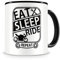 Samunshi® Motorrad Tasse mit Spruch Eat Sleep Repeat Geschenk für Biker Kaffeetasse groß Lustige Tassen zum Geburtstag schwarz 300ml