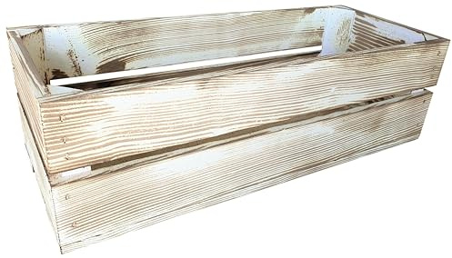 sunnypillow Holzkiste Groß Aus Holz - Massive Weinkisten Vintage 50 x 20 x 15 cm - Holzbox Für Aufbewahrung, Holzregal - Robuste Obstkisten & Apfelkisten - Deko Kiste Für Küche, Wohnzimmer