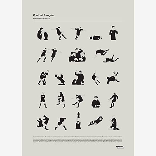LA Majorette À Moustache - Affiche Les Grands Moments du Football français - 50 cm x 70 cm - Livrée dans Un Tube Protecteur en Carton (53 cm x 6 cm) pour Les Fans de Football
