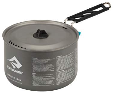 Sea to Summit Alpha Pot 1.2l Grau - Langlebiger Leichter Camping Aluminiumtopf, 1.2l, Größe 1,2 l - Farbe Grey