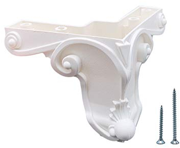 Lot de 4 pieds de meubles blancs de 9 cm de hauteur, matériau : plastique. Vis incluses (4)