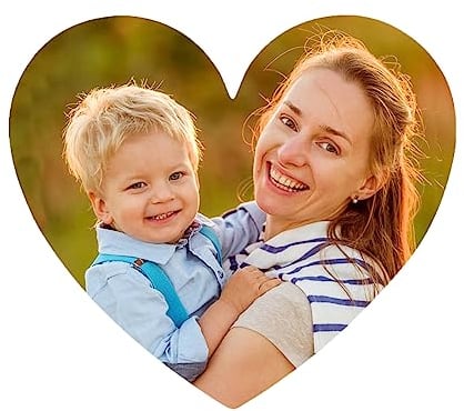 Heart Shaped Custom Picture Magnet Personalized Photo Fridge Magnets Add Your Image, Whiteboard Locker Refrigerator Magnets Souvenir Home Decor Customized Gift for Wedding Anniversary Valentine's Day