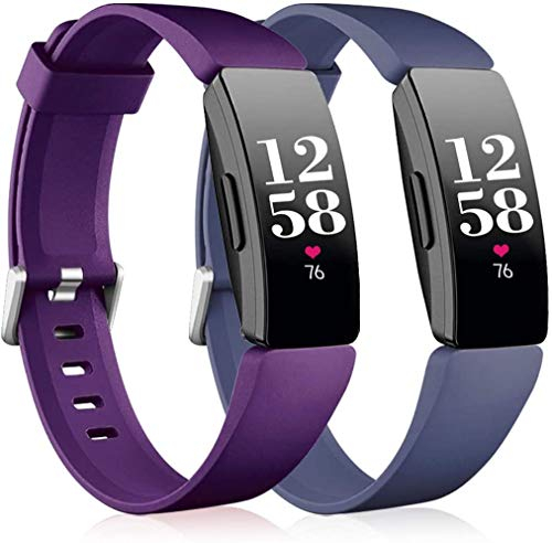 Hoopyeecase 2 Pack Armband Kompatibel mit Fitbit Inspire Strap/Inspire HR Strap, Sanft Silikon Sport Ersatz Armband Kompatibel mit Fitbit Inspire/Inspire HR/Inspire 2/Ace 2 ,Frauen Mann