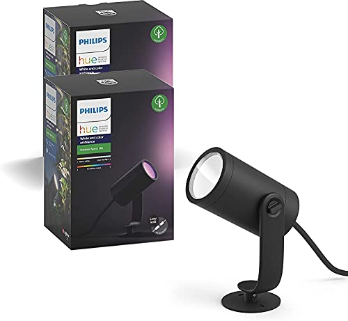 Philips Hue – Lily Outdoor Spots Erweiterungsset, 2er-Pack, Schwarz, 1x8W, 24V