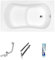 ECOLAM Baignoire rectangle acrylique Aria Rehab avec assise 120x70 cm | pieds siphon et silicone | Belle forme | Aspect moderne | original produit | baignoire en acrylique blanc