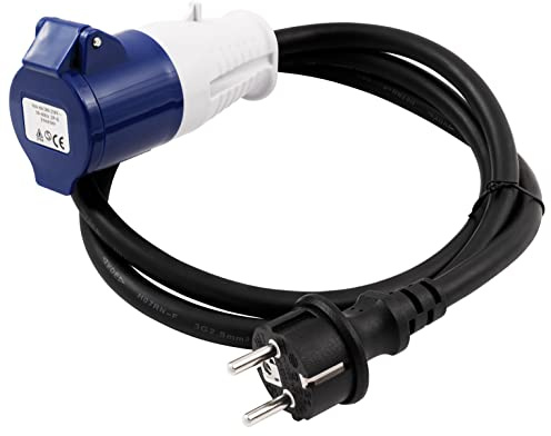 McPower CEE-Kupplung auf Schutzkontakt-Stecker 1,5m | 230V, 16A, 3-polig, IP44, H07RN-F 3x2,5mm² | Stromadapter für Camping, Wohnmobil, Außenbereich