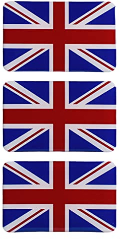 BIKE-label Union Jack 3D Aufkleber Flaggen 3 Stück je 62 x 40 mm Sticker Auto Kfz Motorrad X300503