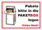 Paketbox Aufkleber - Pakete bitte in die PAKETBOX legen - Paket Box Kennzeichnung