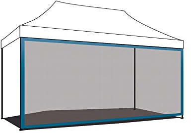 Mosquitera de 3 x 4,5 cm para cenador de jardín, mosquitera con velcro azul