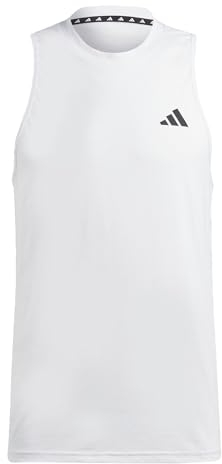 adidas Homme Train Essentials Feelready Training Sleeveless Tee, White/Black, L
