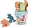 Ecoiffier Seau Garni décor 462 – Eimer gefüllt mit Dino Dekor 17 cm 2 Sandformen – Strandspiel für Kinder – ab 18 Monaten – Herkunft Frankreich, Mehrfarbig