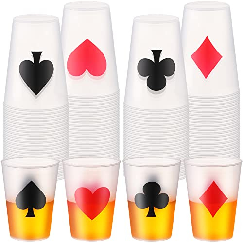 Hoolerry Casino Party Kunststoffbecher, 266 ml | Poker Las Vegas Trinkbecher aus Kunststoff, Motiv: Spieleabend, für Geburtstag, Hochzeit