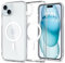 Spigen für iPhone 15 Plus Ultra Hybrid MagFit Hülle [Anti-Yellowing] Case Handyhülle Transparent Dünn Slim Kompatibel mit MagSafe -Weiß