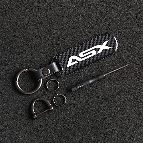 YUNKOU Autoschlüsselhalter aus Kohlefaser für Mitsubishi ASX Schlüsselanhänger-Zubehör aus Zinklegierung,S