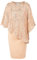 Hanna Nikole Damen Cape Partykleid Leichtes Große Größen Glitzer Pailletten Sequins Abendkleid für Hochzeit Sekt 48