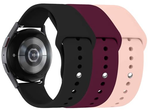 LEIXIUER 3 Pezzi Cinturino Silicone Compatibile con Samsung Galaxy Watch 7 6 5 4 Cinturino 40mm 44mm/4 6 Classico/FE/3 41mm/Active,Cinturini di Ricambio Orologi per Galaxy Watch 7