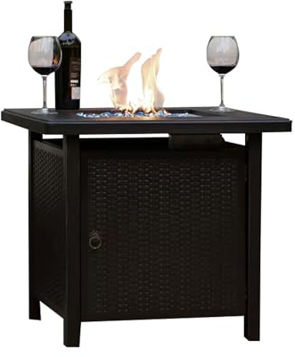 MyNvy Gas feuerstelle Outdoor Ethanol tischkamin Kamin-Gasgrilltisch, multifunktionaler Heizofen, geeignet für Außenterrassen im Innenhof