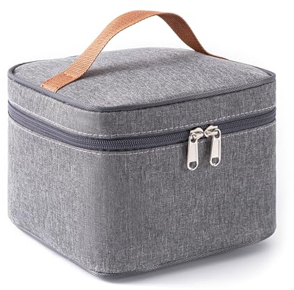 sunVigorous Lunch Bag 3.5L, Klein Lunchtasche, Faltbare Isoliertasche, Thermotasche mit Folienfutter, Mittagessen Tasche für Unterwegs, Arbeit, Schule, Ausflug Lebensmitteltransport (grau, 3.5L)