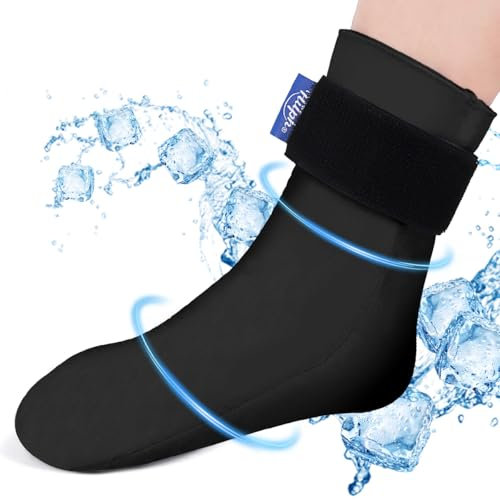 Hilph Kühlsocken Füße Kühlpads für Schwellungen, Fußkühler Kühlhandschuhe Chemotherapie Kühlschuhe Füße Neuropathie, Chemo, Achilles Tendonitis, Postpartale Fußschwellung, Schwarz - 1 Stück