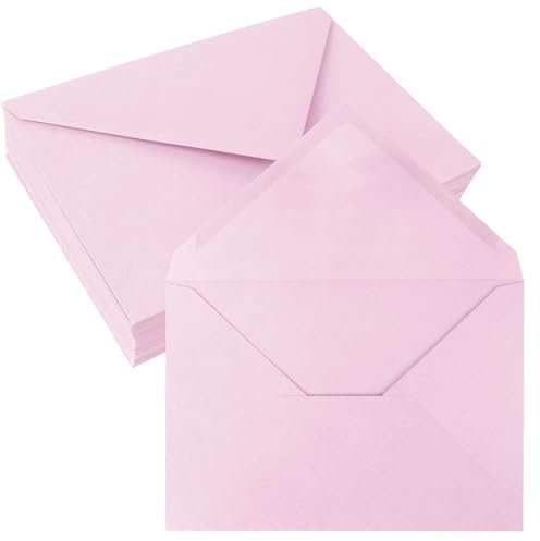 JAGERGREEN 50 Stück Briefumschläge B6 Rosa, 137x194 mm 150 g/m² Umschläge Selbstklebend mit Nassklebung, Briefumschlag ohne Fenster, Kuvert für Grußkarten, Geburtstagskarten, Einladungen, Hochzeit