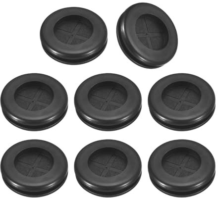 sourcing map 24Pcs Rubber Grommets 6/8 (20mm) Drill Hole, 2/4 (15mm) ID Double Sided Hole Plugs Ring Gasket for Firewall Cable Wire Protecting, Black