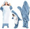 Shark Onesie - Soft Cozy Flannel Shark Hoodie, Wearable Blanket for Adults, Blue Xl, Big